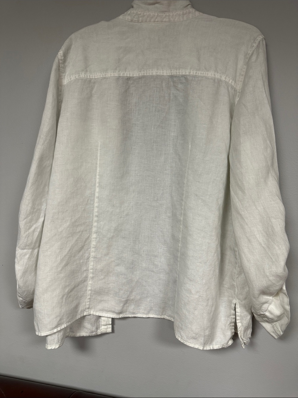 JM Collection 100% linen button front white shirt Gold Buttons, 14 - Picture 6 of 6